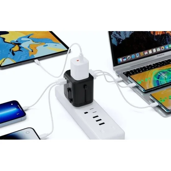 Chotech GaN PD30W 3A+C Travel Travel Wall Charger - Black